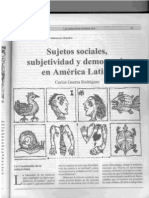 Sujetos sociales, subjetividad y democracia en América Latina