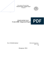 Uvod U PHP: Hypertext Preprocessor: Seminarski Rad
