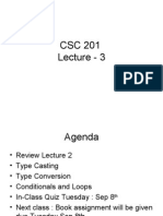 CSC 201-Lecture 3