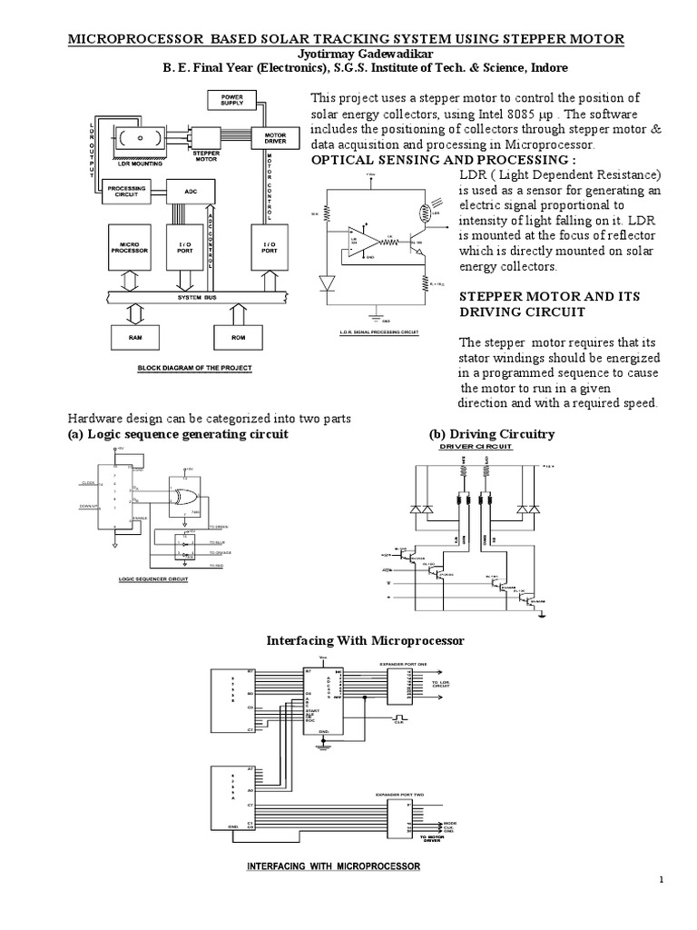 Solar Tracking System with Stepper Motor | PDF