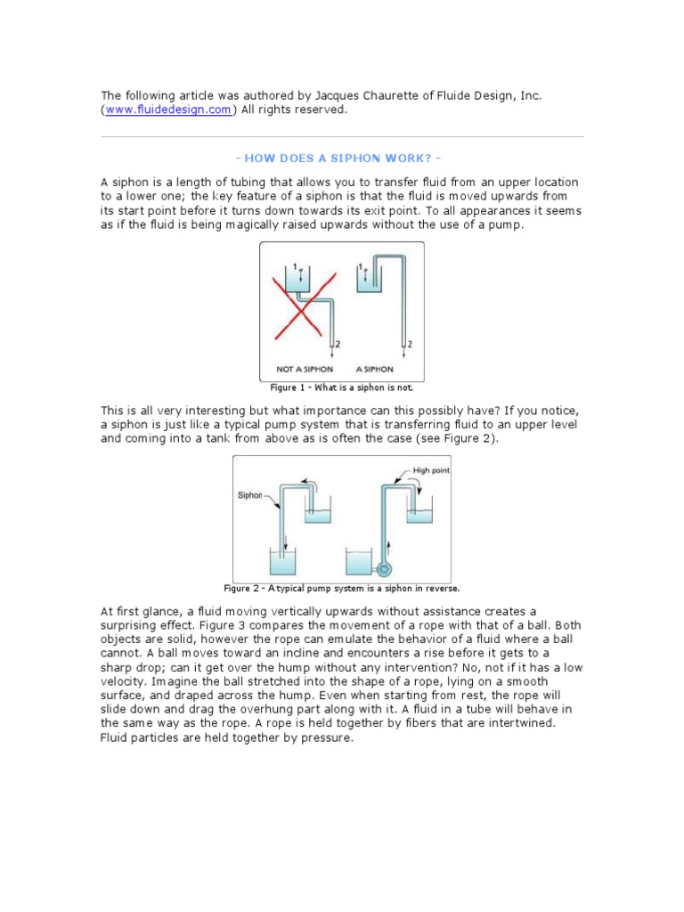 How Does A Siphon Work? PDF Pressure Pump