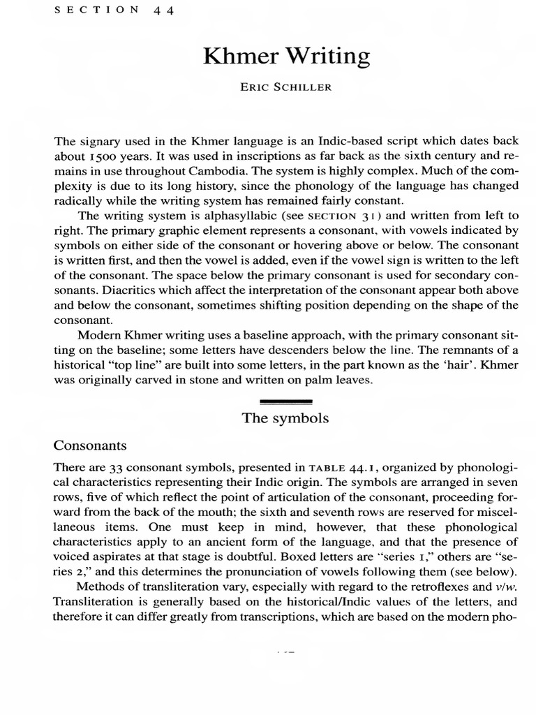 Overview of Khmer Writing System | PDF | Oral Communication | Human ...