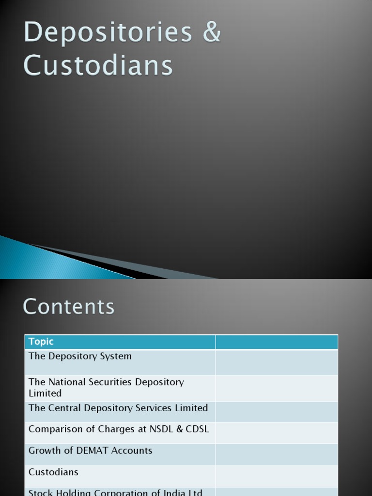 Depository System Overview | PDF | Credit Rating Agency | Securities ...