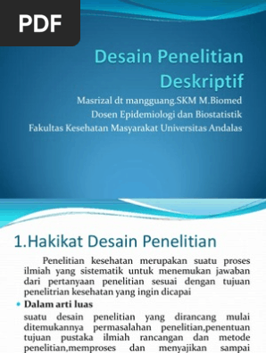 Desain Penelitian Deskriptif