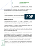 Medidas Preventivas A Tomar en Los Centros Educativos Andaluces Ante La Incidencia de La Gripe A.