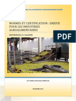 Normes Et Certification: Enjeux Pour Les Industries Agroalimentaires. Références À L'algérie