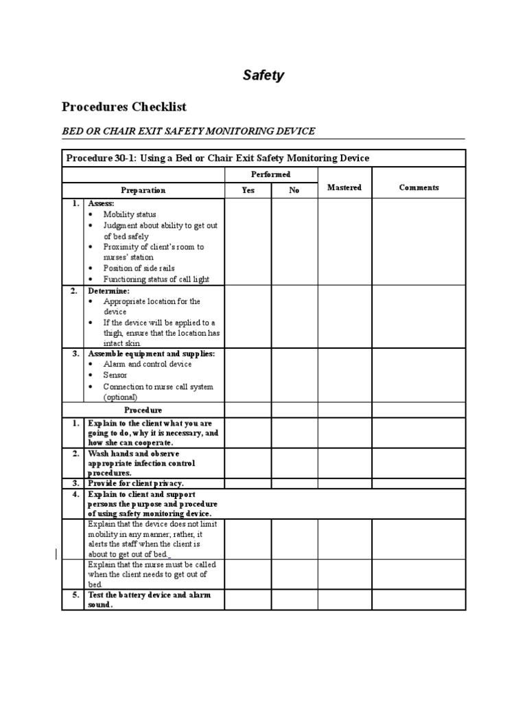 Hospital Bed Safety Procedures Guide | PDF | Infection Control | Nursing