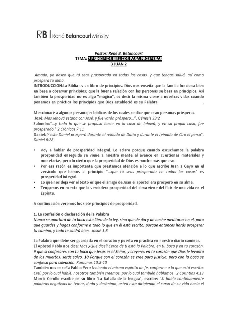 7 Principios Bíblicos de Prosperidad | PDF | Penitencia | Pecado