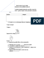 Test de Evaluare Mediu Natural