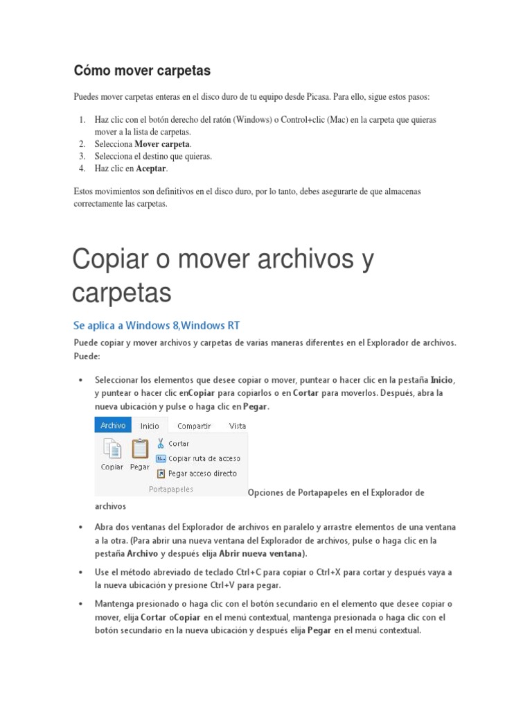Cómo mover y copiar carpetas en Windows | PDF | Point and Click ...