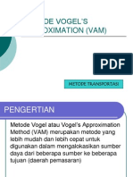 Modul OR - METODE VOGEL'S APPROXIMATION (VAM)
