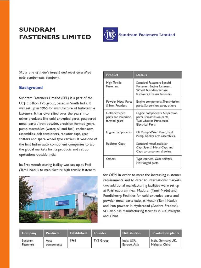 Sundram Fasteners PDF Cummins Car