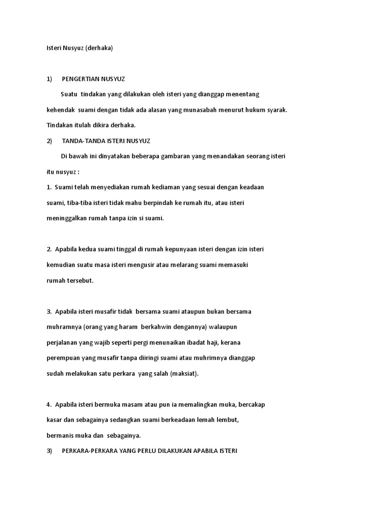 Isteri Nusyuz Pdf