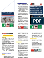 CARTILLA SISMO: INSTRUCCIONES PARA EVACUACIÓN Y ZONAS SEGURAS