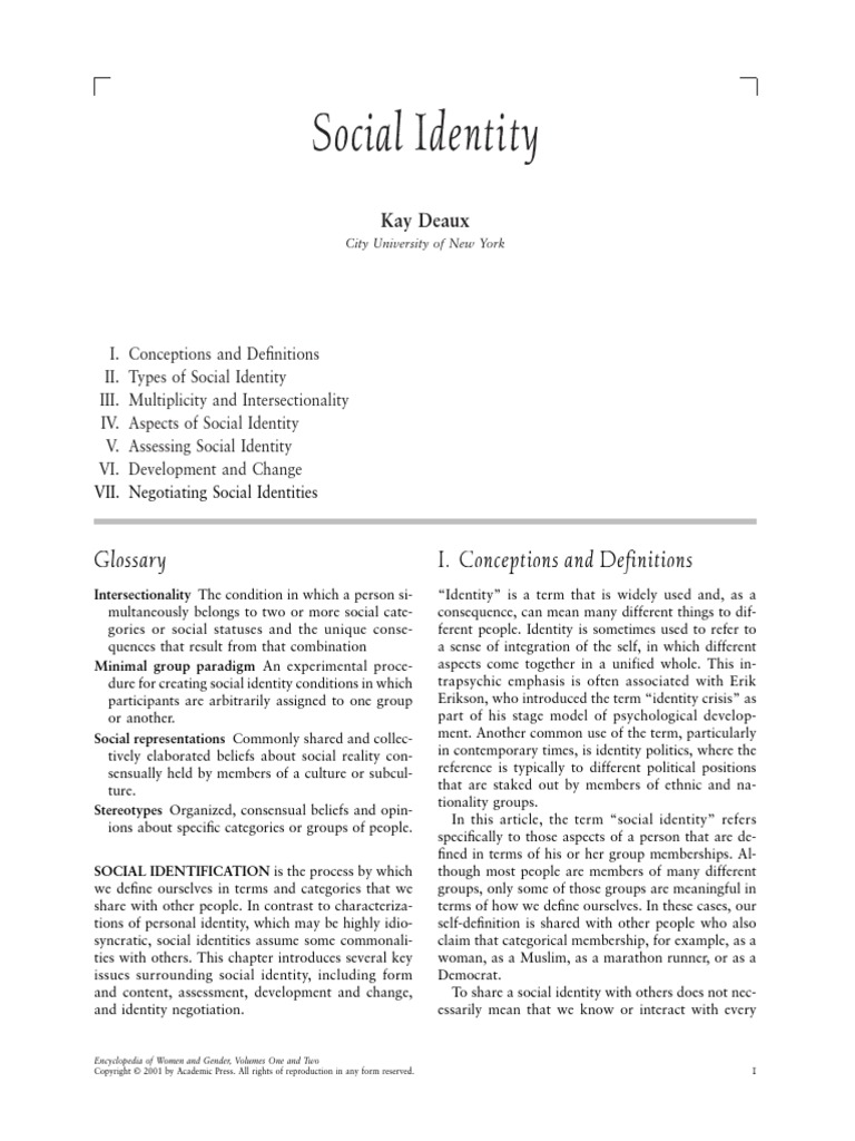 Identity | PDF
