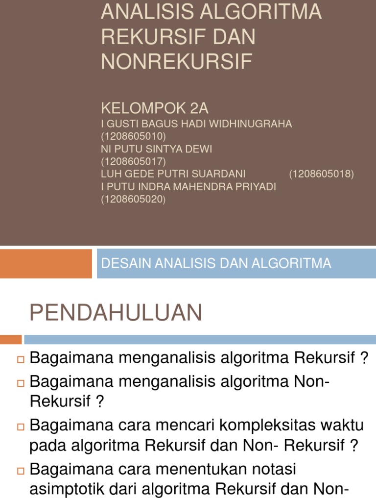 Analisis Algoritma Rekursif dan Nonrekursif | PDF