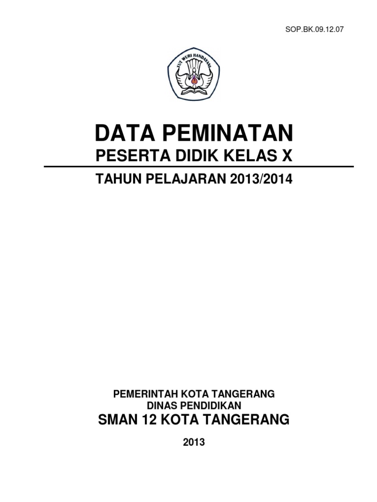 Buku Data Peminatan Guru BK Sma TP 2013 2014 Contoh PDF