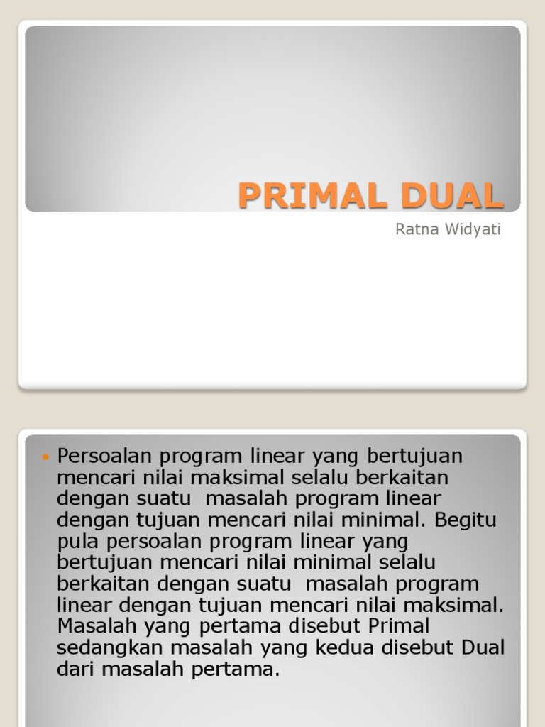 Hubungan Primal dan Dual dalam Program Linear | PDF