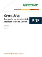 Green Jobs: Prospects For Creating Jobs From Offshore Wind in The UK