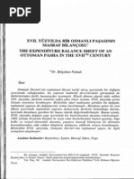 XVII. YÜZYıLDA BİR OSMANLı PAŞASıNIN
MASRAF BİLANÇOSU*
THE EXPENDİTURE BALANCE SHEET OF AN
OTTOMAN PASHA İN THEXVIıTH CENTURY