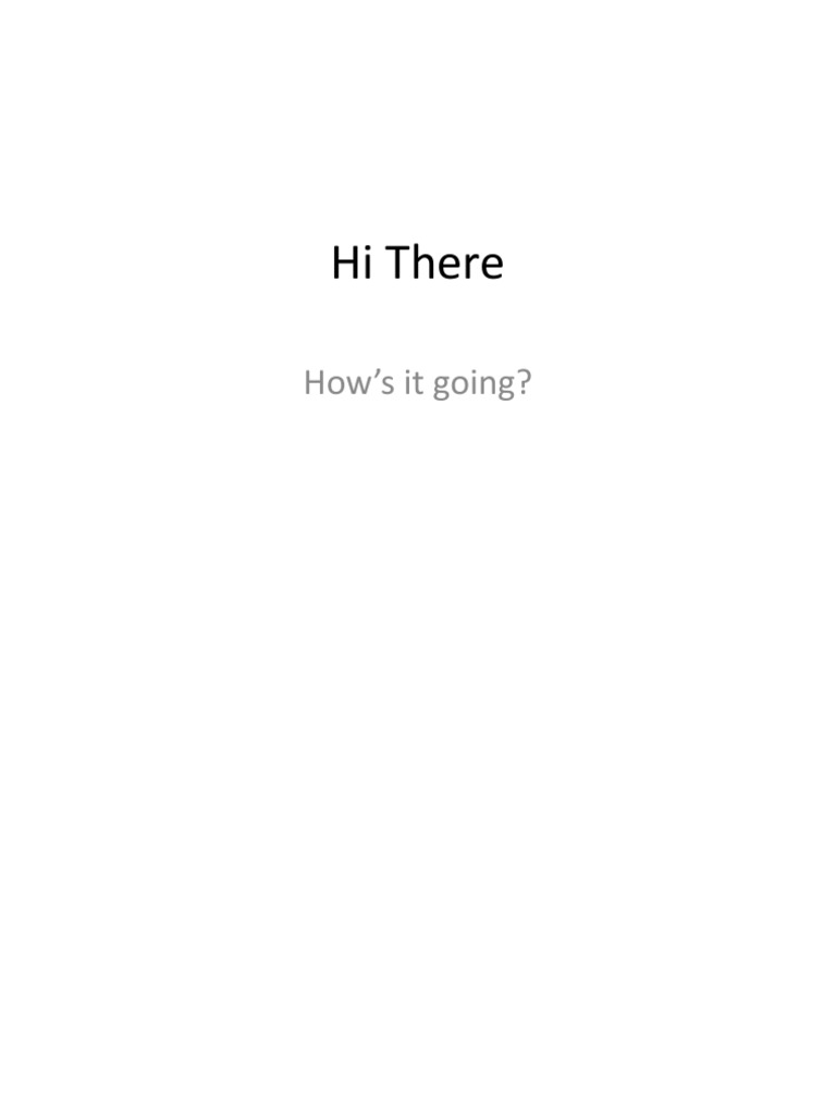 Friendly Greeting and Inquiry | PDF