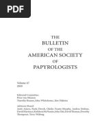 The Bulletin of The American Society of Papyrologists