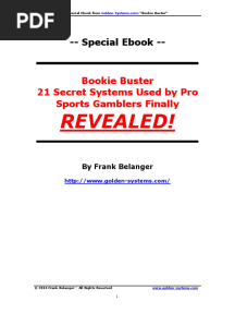 Bookie Buster 21 Secret Systems Used by Pro Sports Gamblers Finally REVEALED by Frank Belanger