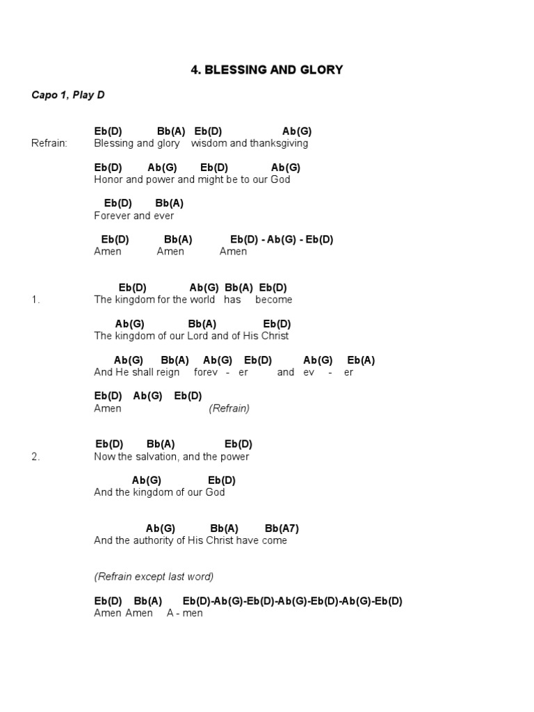 Glory Book Songs Chords Jesus