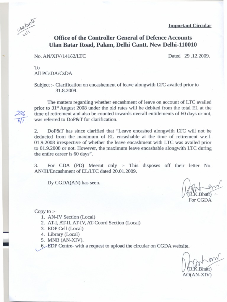 Leave Encash Ltc Pdf