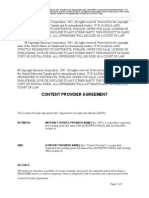 Content Provider Agreement