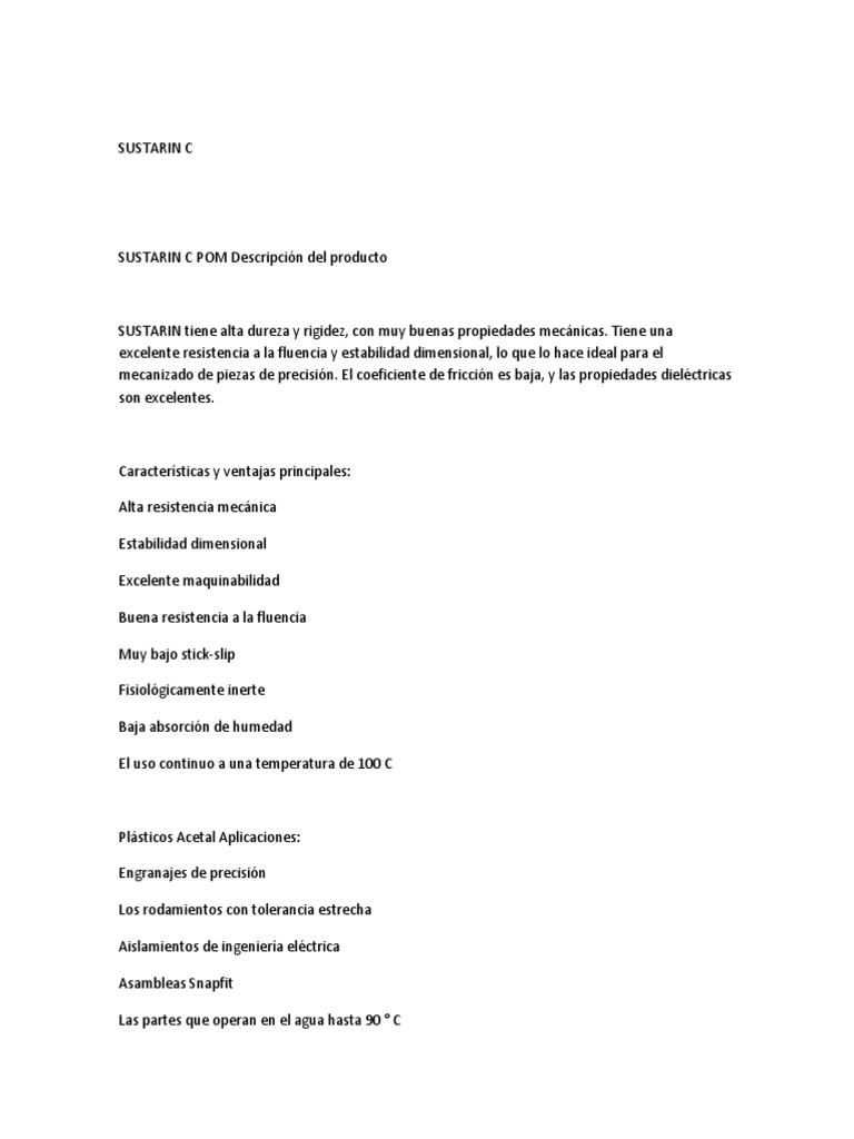 Sustarin C | PDF | Química | Física Aplicada e Interdisciplinaria