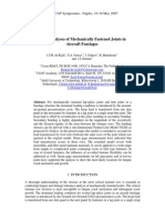 ICAF2007 Stress Analyses of Mechanically Fastened Joints in Aircraft Fuselages