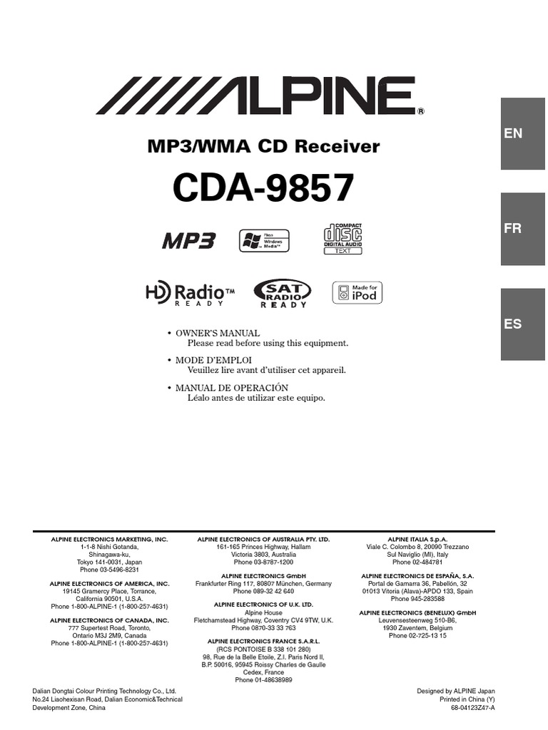 alpinecda9857 Compact Disc Mp3