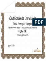 Certificado de Conclusão: Selcio Rodrigues Sampaio