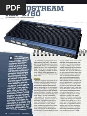 Soundstream Reference 4.760 Review | PDF | Capacitor | Amplifier
