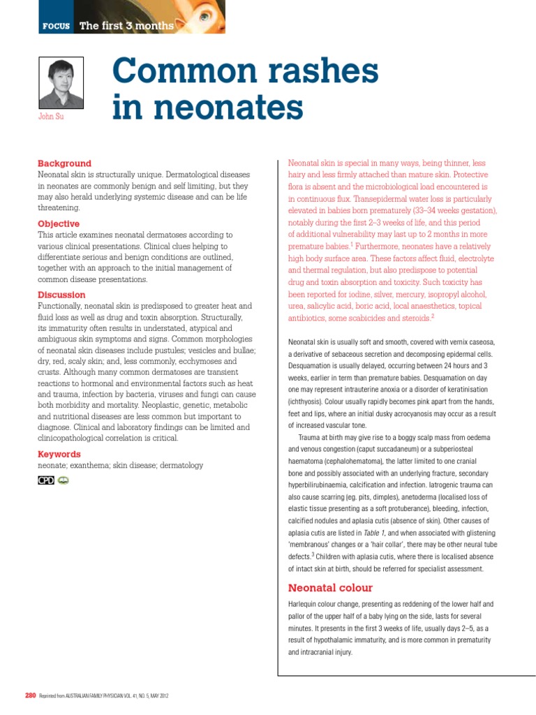 Neonatal Skin Rashes Guide | PDF | Congenital Disorder | Cutaneous ...