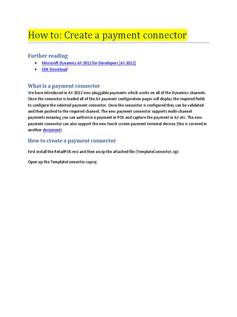 How To Create A Payment Connector | PDF | Share Point | Point Of Sale