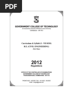 Government College of Technology: Curriculum & Syllabi (I - VII SEM) B.E. (Civil Engineering)