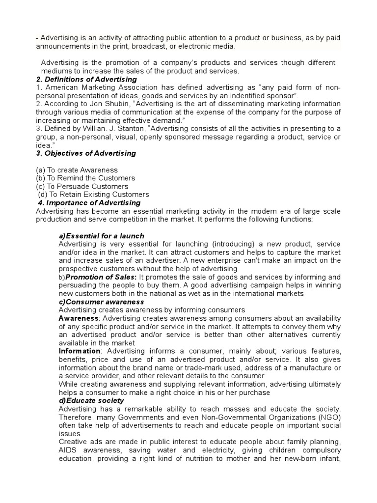 Understanding Advertising's Role in Marketing | PDF | Promotion ...