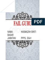 Fail Guru: Nama: Hasmazah Binti Basar Jawatan: PPPS, Dg41 N O T E L: 0 1 4 3 7 8 4 1 4 6