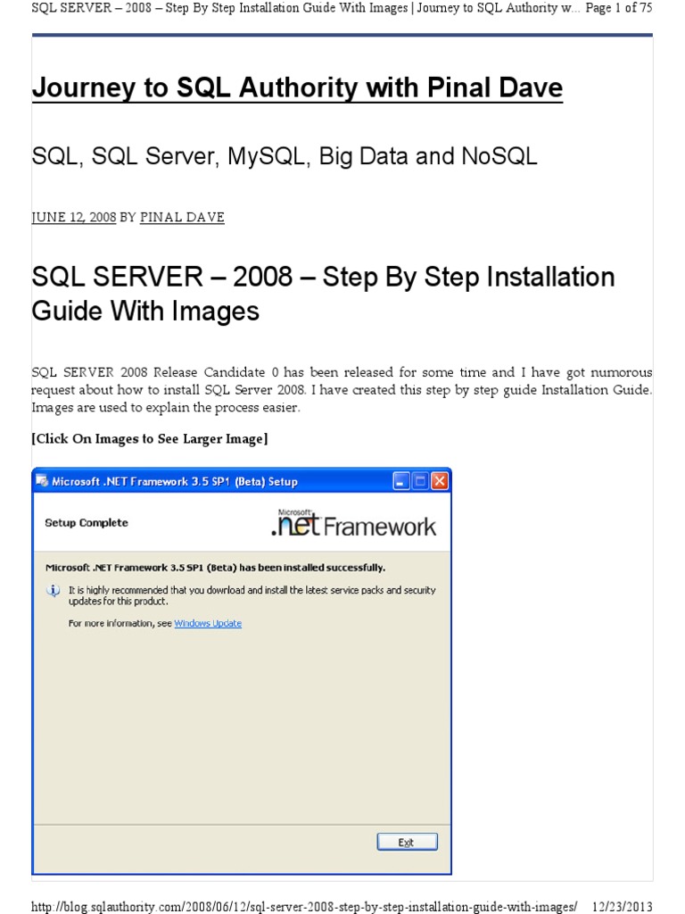 SQL 2008 Server Installation Guide | PDF | Computers