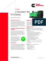 Diesel Generator Set K19 Series: Specification Sheet