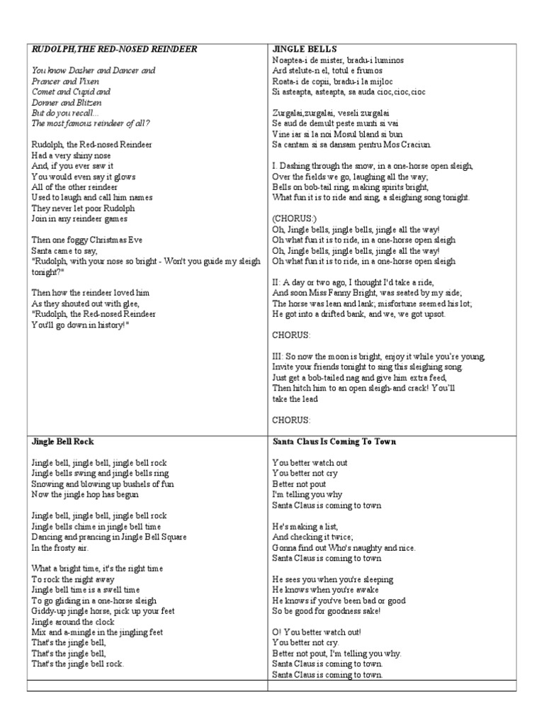 You Know Dasher and Dancer and Prancer and Vixen Comet and Cupid and