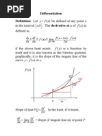 Differentiation Definition: Let: y FX Ab FX