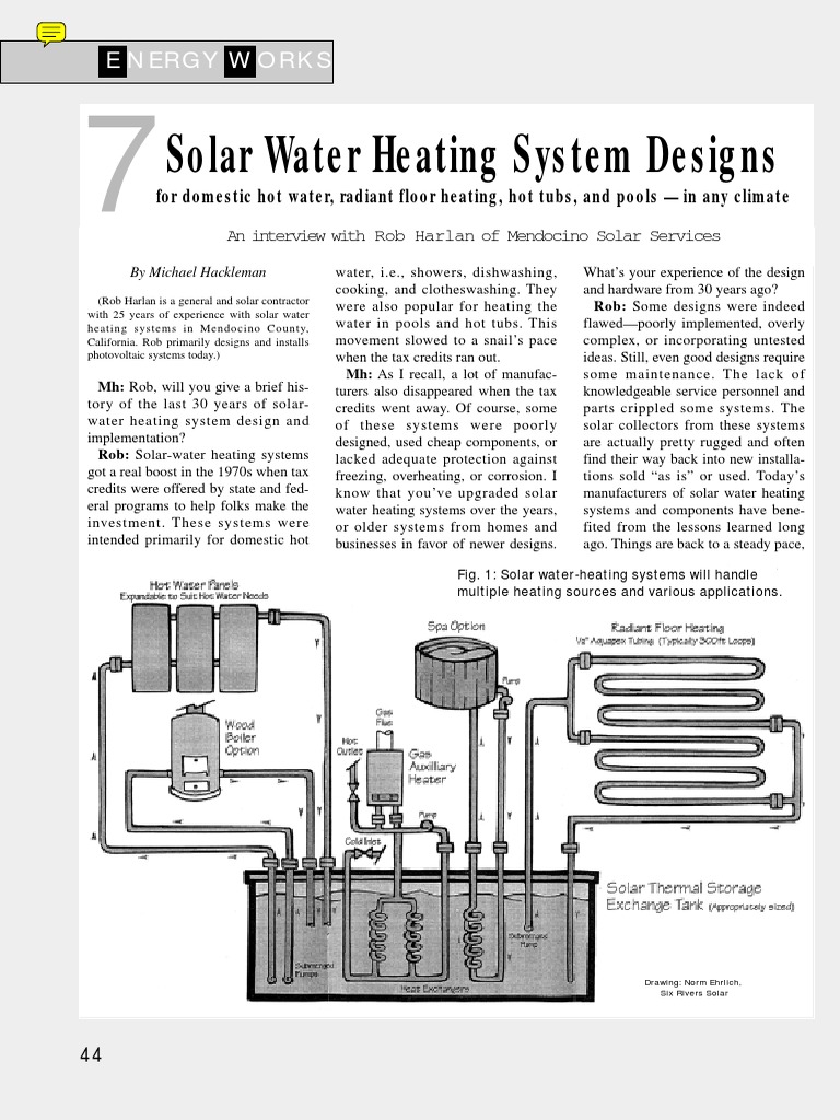 Solar Water Heating System Designs: Nergy Orks E W | PDF | Home & Garden