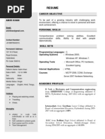 ECE Resume Format For Freshers Resume