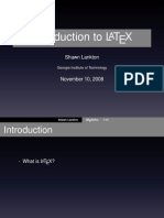 Introduction To L TEX: Shawn Lankton