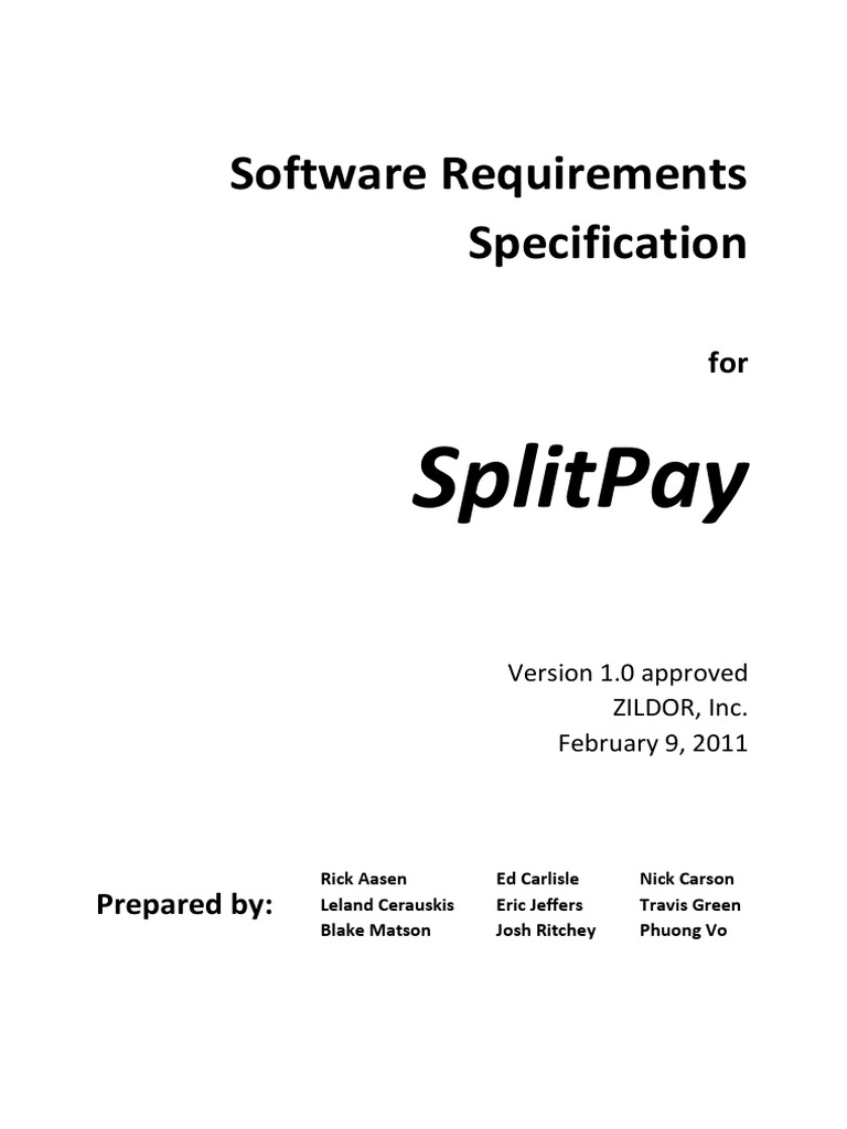 Software Requirement Specification Example | PDF
