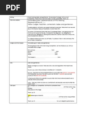 Mc Text For Action Song Leisure