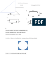 A&O Centre of Excellence E. Maths Feb Monthly Test